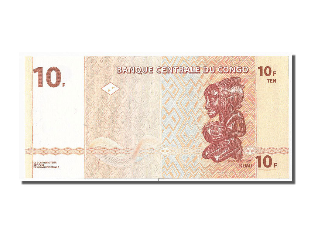 Banconote, Repubblica Democratica del Congo, 10 Francs, 2003, 2003-06-30, FDS