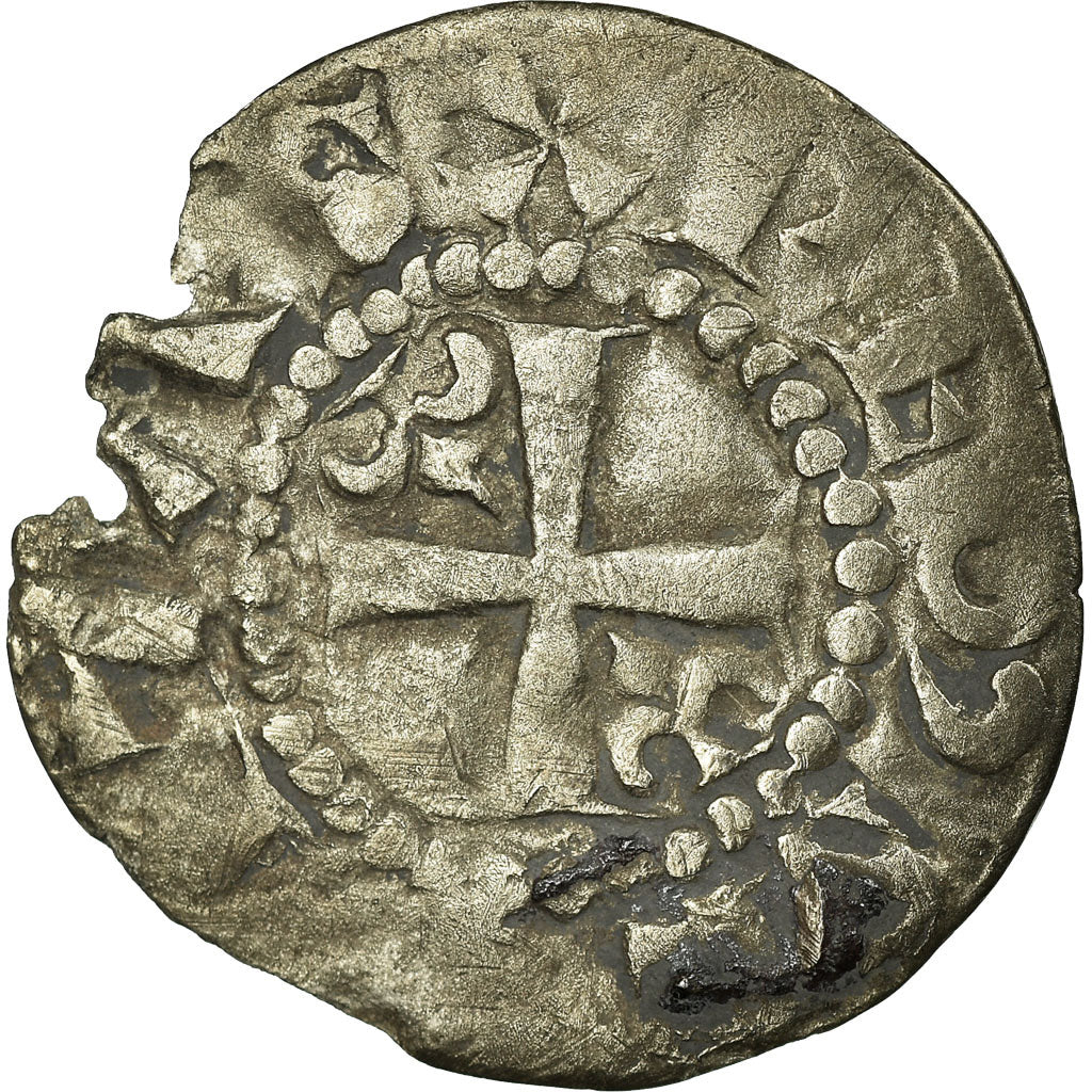 Moneda, Francia, Denarius, Reims, BC+, Plata