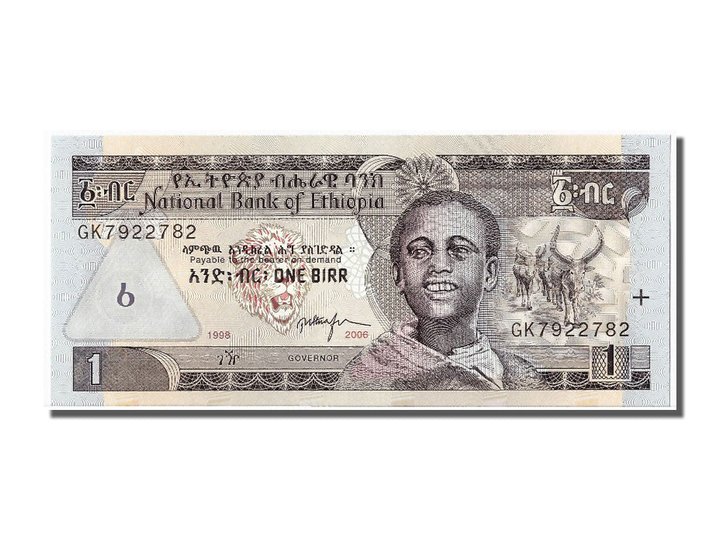 Billet, Éthiopie, 1 Birr, 2006, NEUF