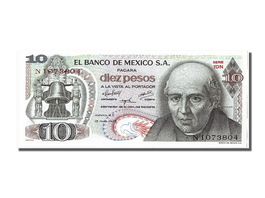 Billete, 10 Pesos, 1975, México, 1975-05-15, UNC