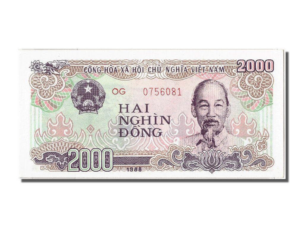Geldschein, Viet Nam, 2000 Dông, 1988, UNZ