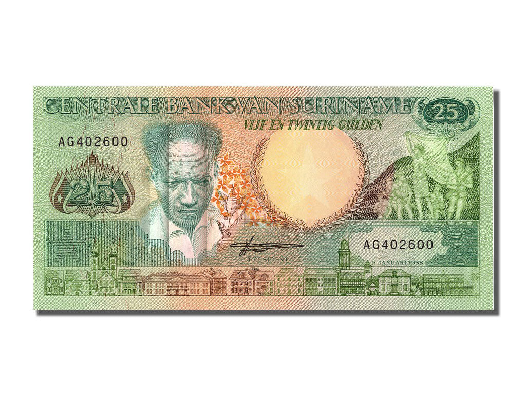 Billete, 25 Gulden, 1988, Surinam, 1988-01-09, UNC