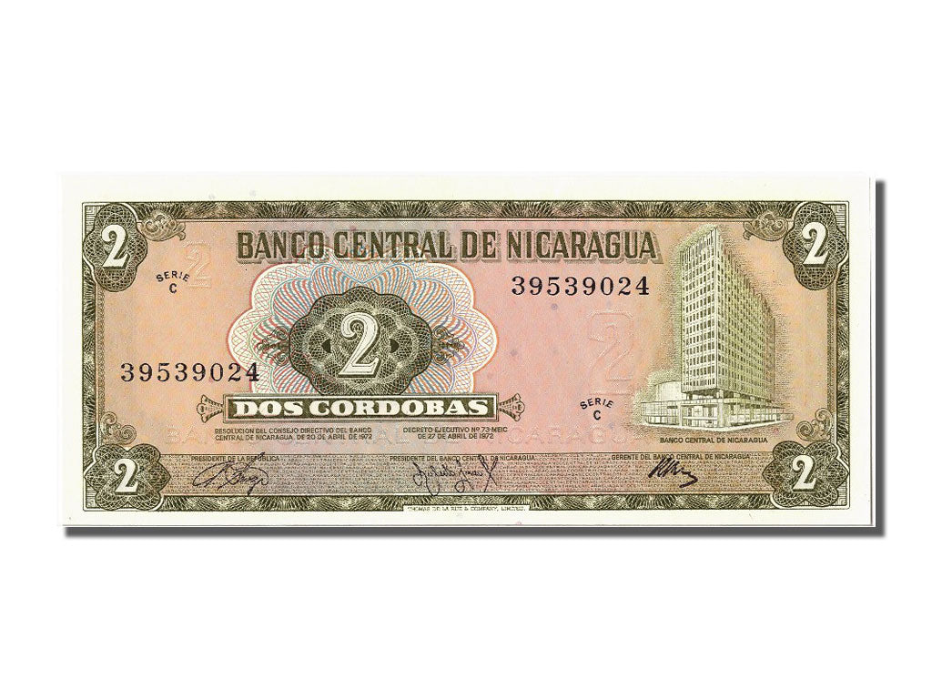 Geldschein, Nicaragua, 2 Cordobas, 1972, 1972-04-27, UNZ