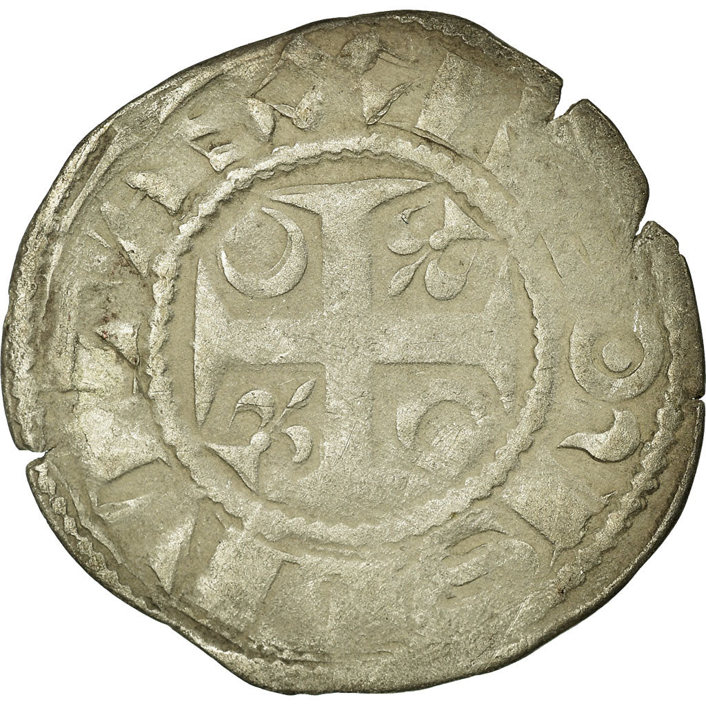 Moneda, Francia, Denarius, Reims, BC+, Plata