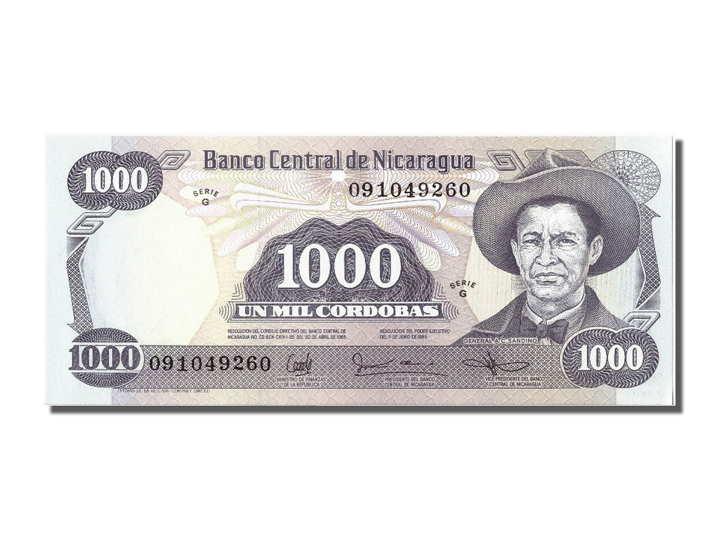 Banknote, Nicaragua, 1000 Cordobas, 1985, 1985-06-11, UNC(65-70)