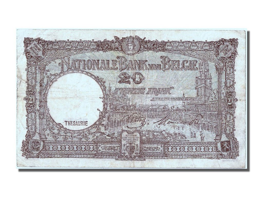 Biljet, België, 20 Francs, 1945, 1945-03-02, TTB
