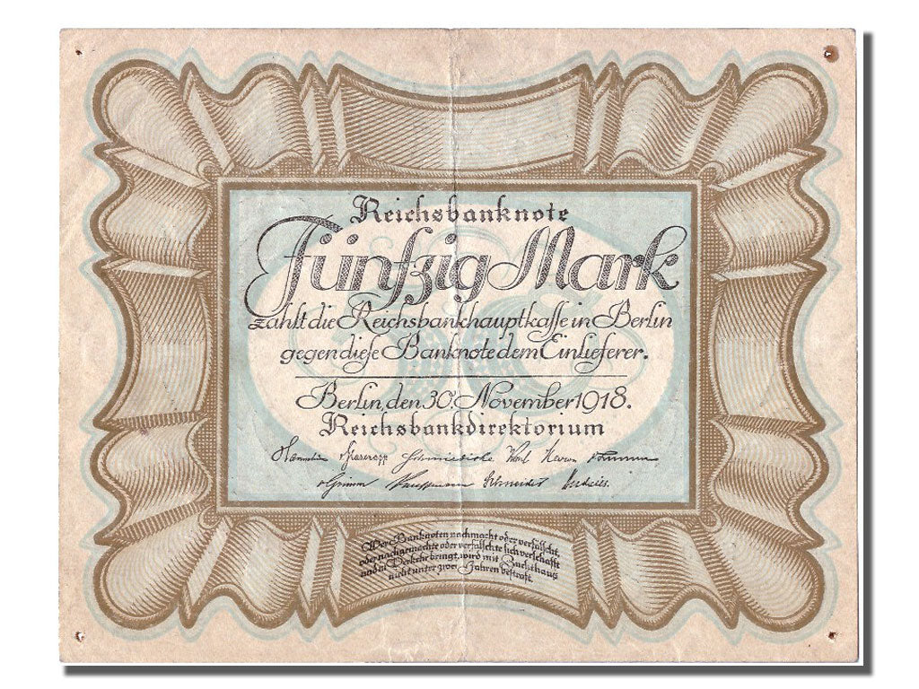 Banknote, Germany, 50 Mark, 1918, EF(40-45)