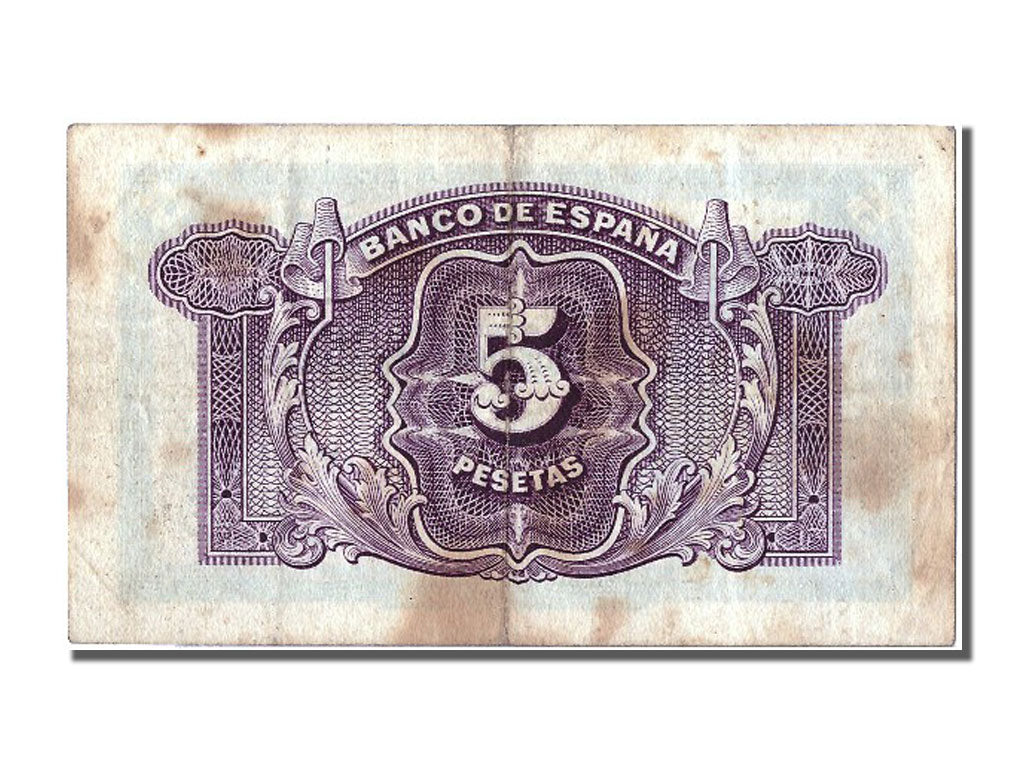 Billete, 5 Pesetas, 1935, España, BC+