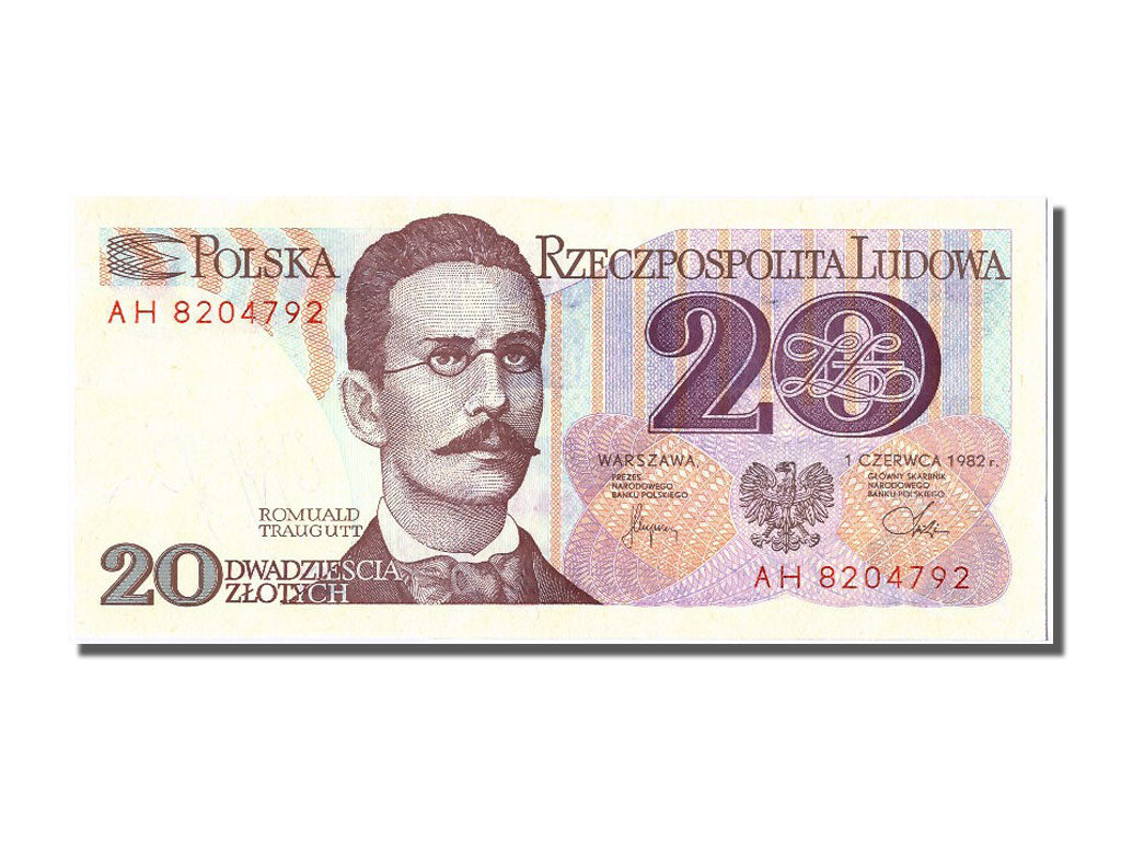 Geldschein, Polen, 20 Zlotych, 1982, 1982-06-01, UNZ