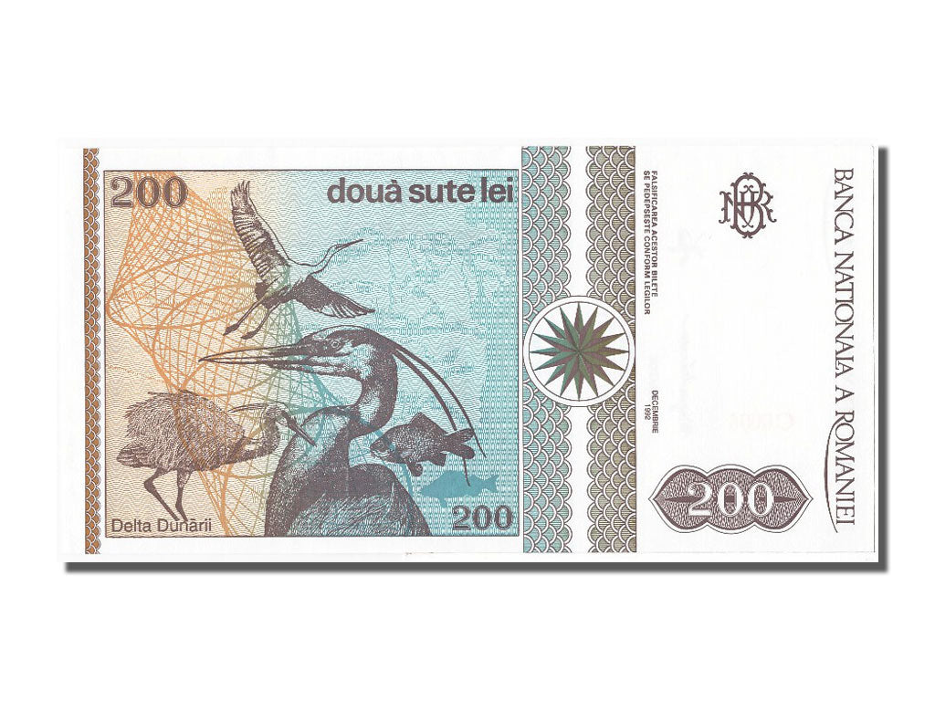 Geldschein, Rumänien, 200 Lei, 1992, 1992-12-01, UNZ