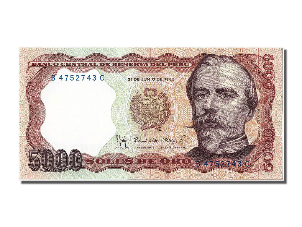 Banknote, Peru, 5000 Soles De Oro, 1985, 1985-06-21, UNC(65-70)