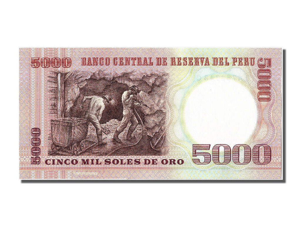 Banknote, Peru, 5000 Soles De Oro, 1985, 1985-06-21, UNC(65-70)