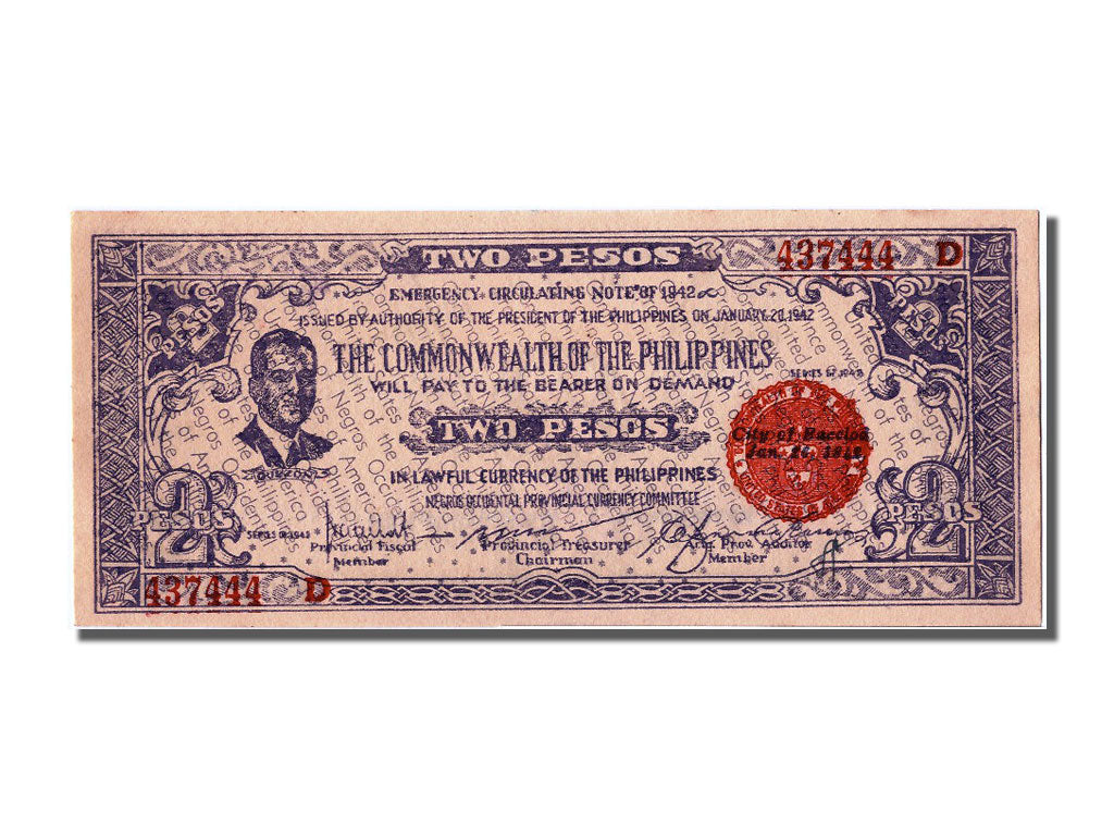 Banknote, Philippines, 2 Pesos, 1942, 1942-01-26, UNC(63)