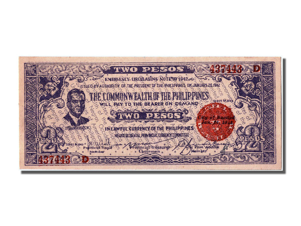 Biljet, Fillipijnen, 2 Pesos, 1942, 1942-01-26, NIEUW