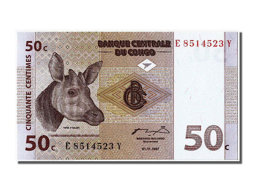 Banknote, Congo Democratic Republic, 50 Centimes, 1997, 1997-11-01, UNC(65-70)