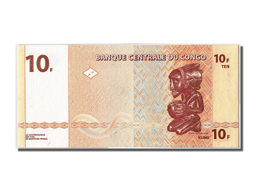 Banknote, Congo Democratic Republic, 10 Francs, 2003, 2003-06-30, UNC(65-70)