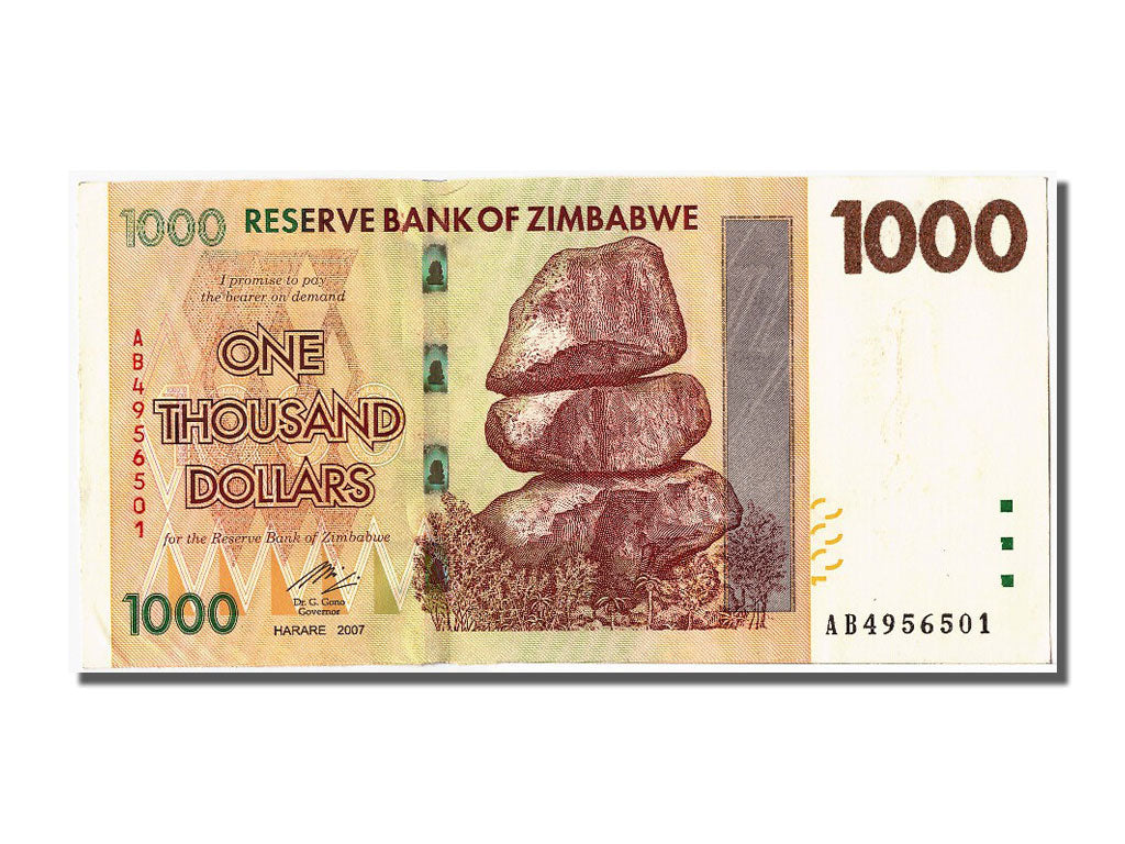 Geldschein, Simbabwe, 1000 Dollars, 2008, 2008-08-01, UNZ
