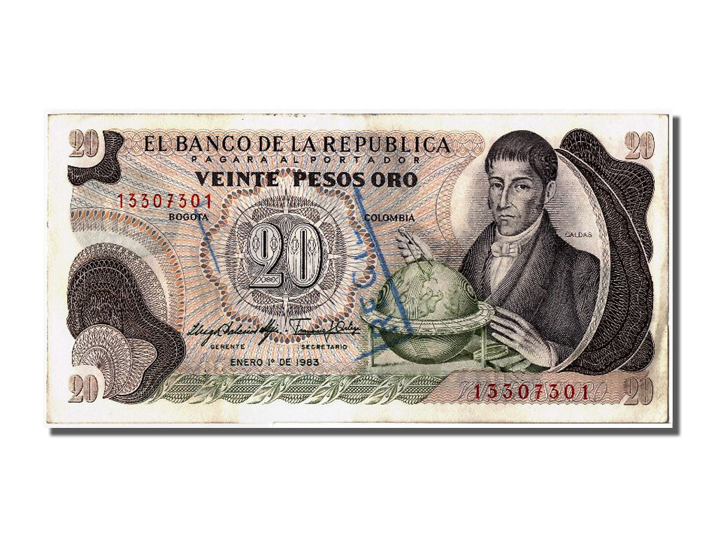Banknote, Colombia, 20 Pesos Oro, 1983, 1983-01-01, UNC(65-70)