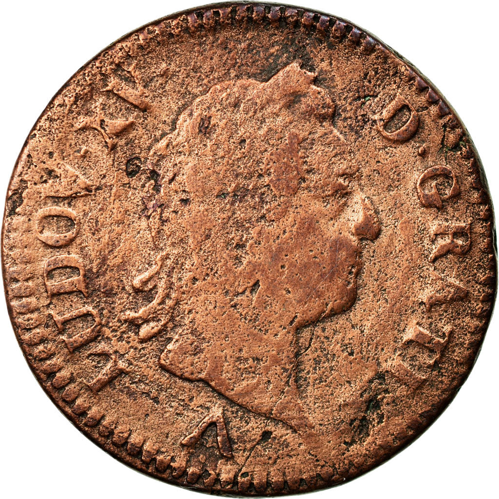 Coin, France, Louis XV, Sol à la vieille tête, Sol, 1771, Lille, VF(20-25)