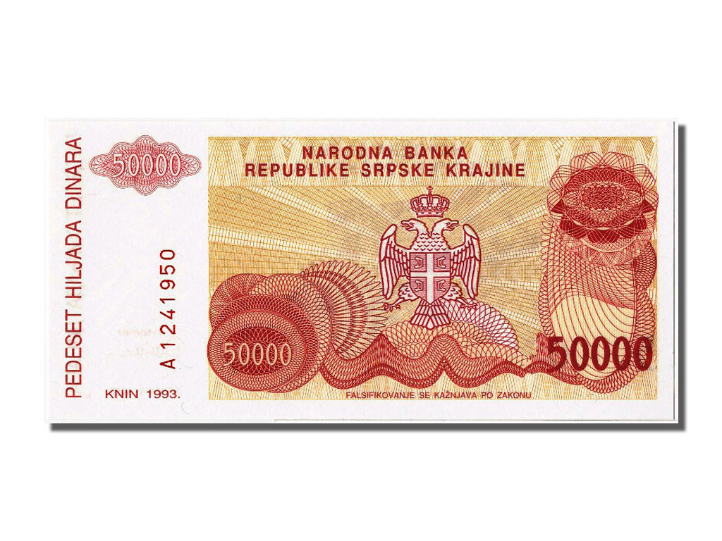 Billet, Croatie, 50,000 Dinara, 1993, NEUF