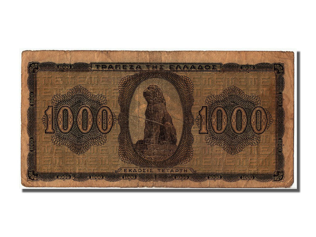 Banknot, Grecja, 1000 Drachmai, 1942, 1942-08-21, VF(20-25)