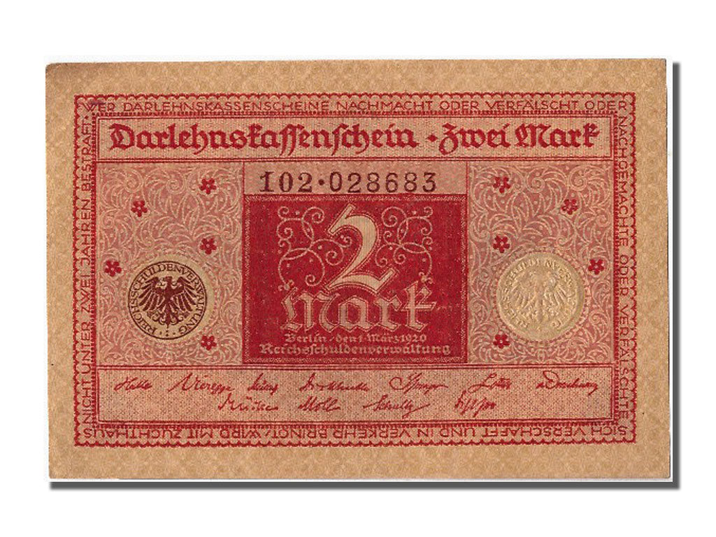 Banknote, Germany, 2 Mark, 1920, 1920-03-01, UNC(63)