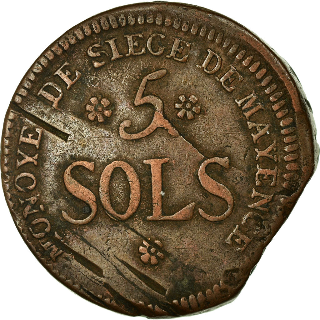 Coin, German States, MAINZ, Friedrich Karl Josef, 5 Sols, 1793, Mayence