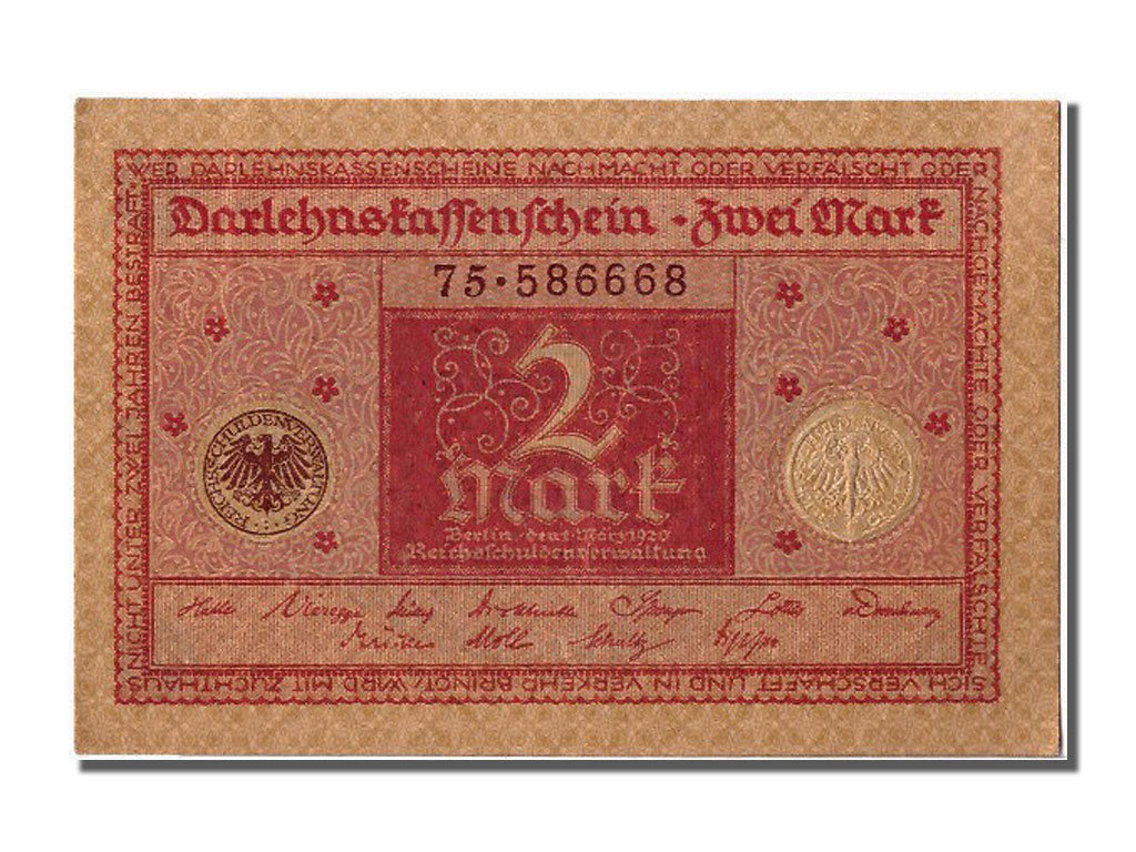 Banknote, Germany, 2 Mark, 1920, 1920-03-01, UNC(65-70)