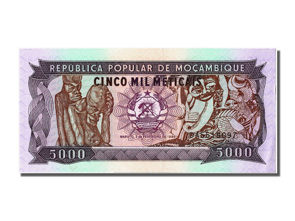 Banknote, Mozambique, 5000 Meticais, 1989, 1989-02-03, UNC(65-70)