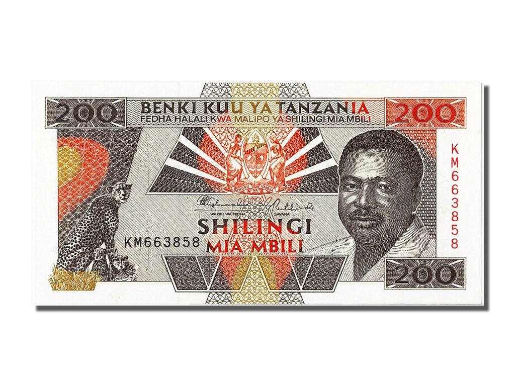 Billet, Tanzania, 200 Shilingi, KM:25a, NEUF