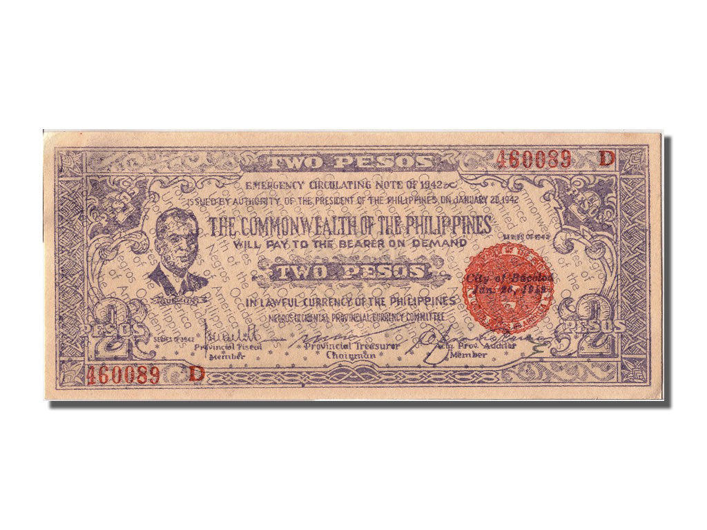 Banknote, Philippines, 2 Pesos, 1942, 1942-01-26, UNC(63)