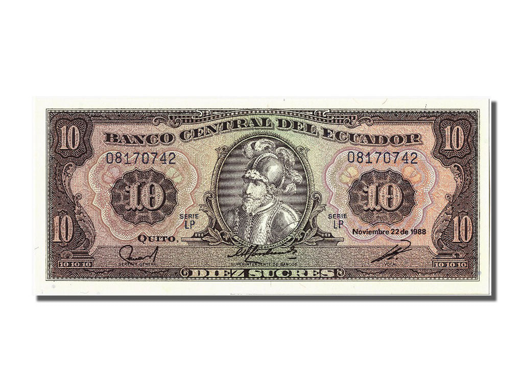 Billete, 10 Sucres, 1988, Ecuador, 1988-11-22, UNC