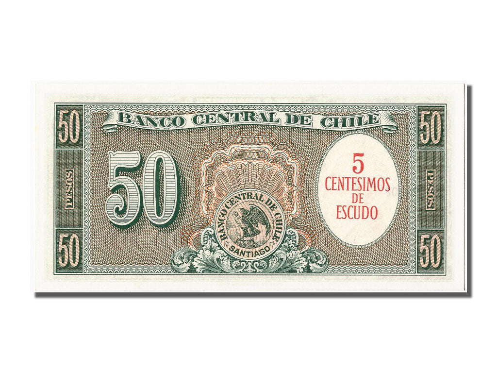 Billet, Chile, 5 Centesimos on 50 Pesos, NEUF
