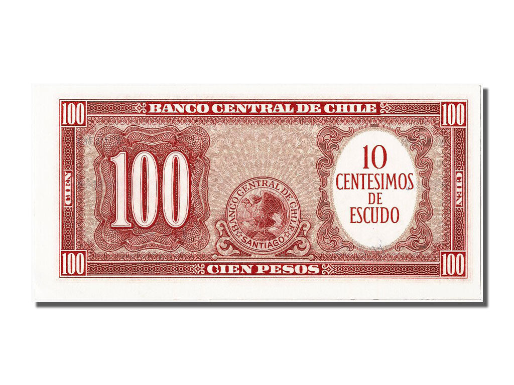 Banknote, Chile, 10 Centesimos on 100 Pesos, UNC(65-70)