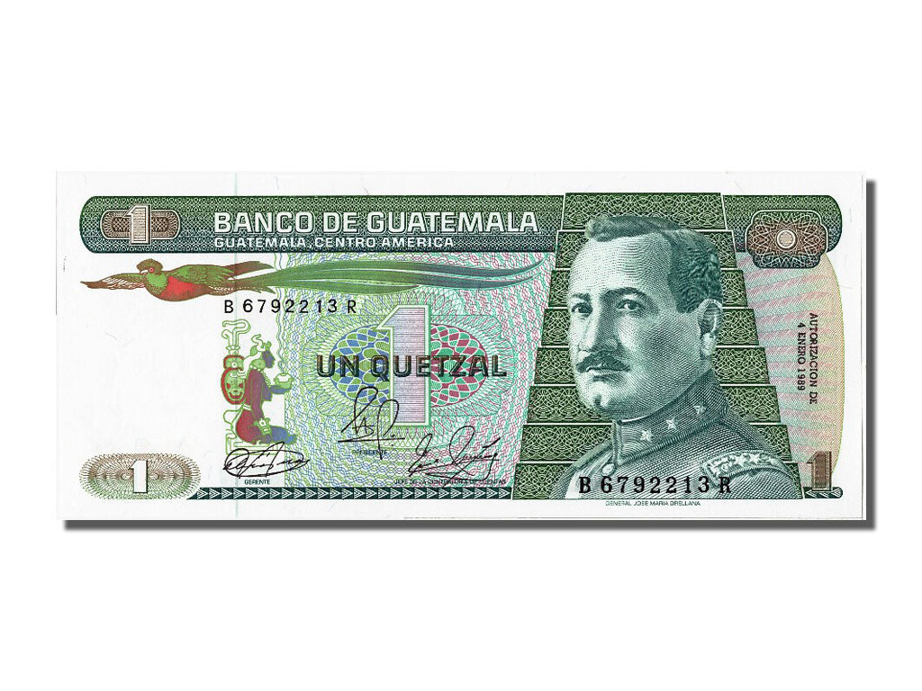 Billete, 1 Quetzal, 1989, Guatemala, 1989-01-04, UNC