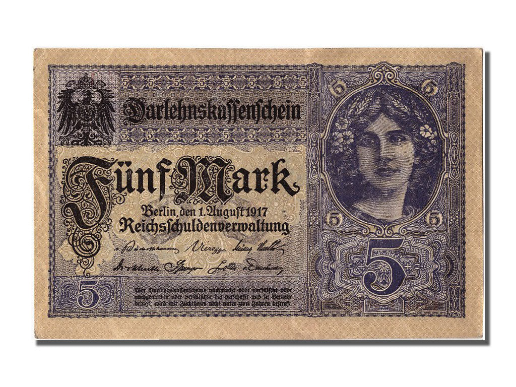 Banconote, Germania, 5 Mark, 1917, 1917-08-01, SPL