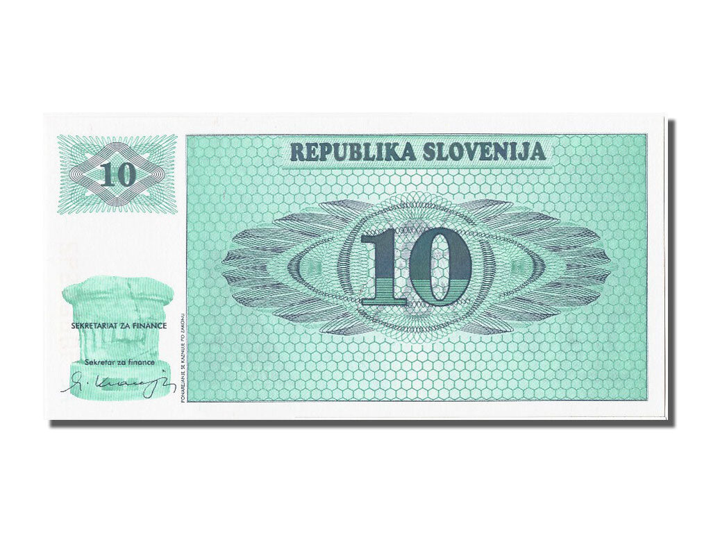 Banconote, Slovenia, 10 (Tolarjev), 1990, FDS