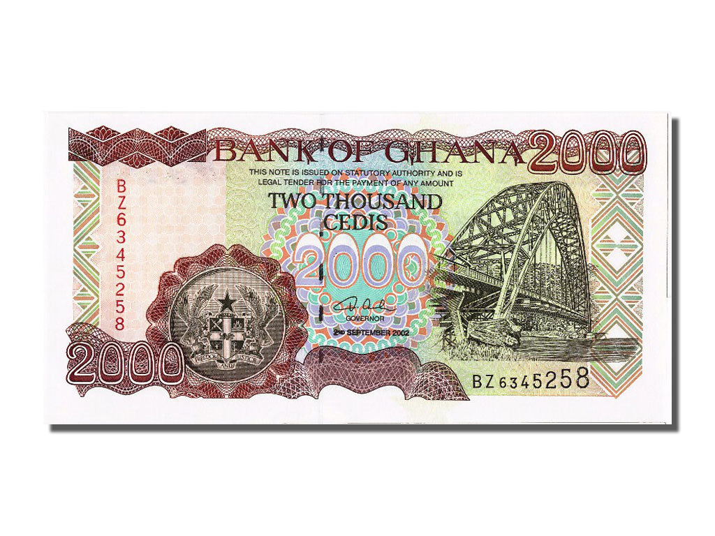 Banconote, Ghana, 2000 Cedis, 2002, 2002-09-02, FDS