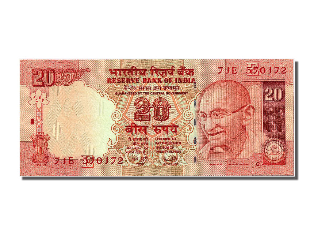 Geldschein, India, 20 Rupees, 2007, UNZ