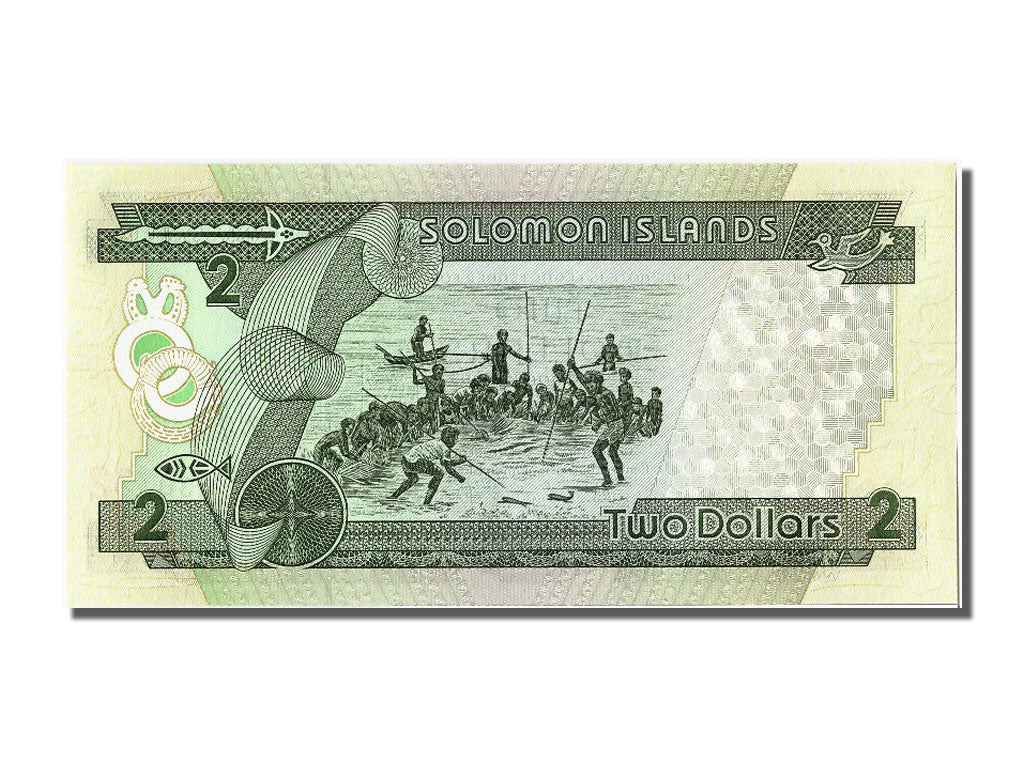 Biljet, Salomoneilanden, 2 Dollars, NIEUW