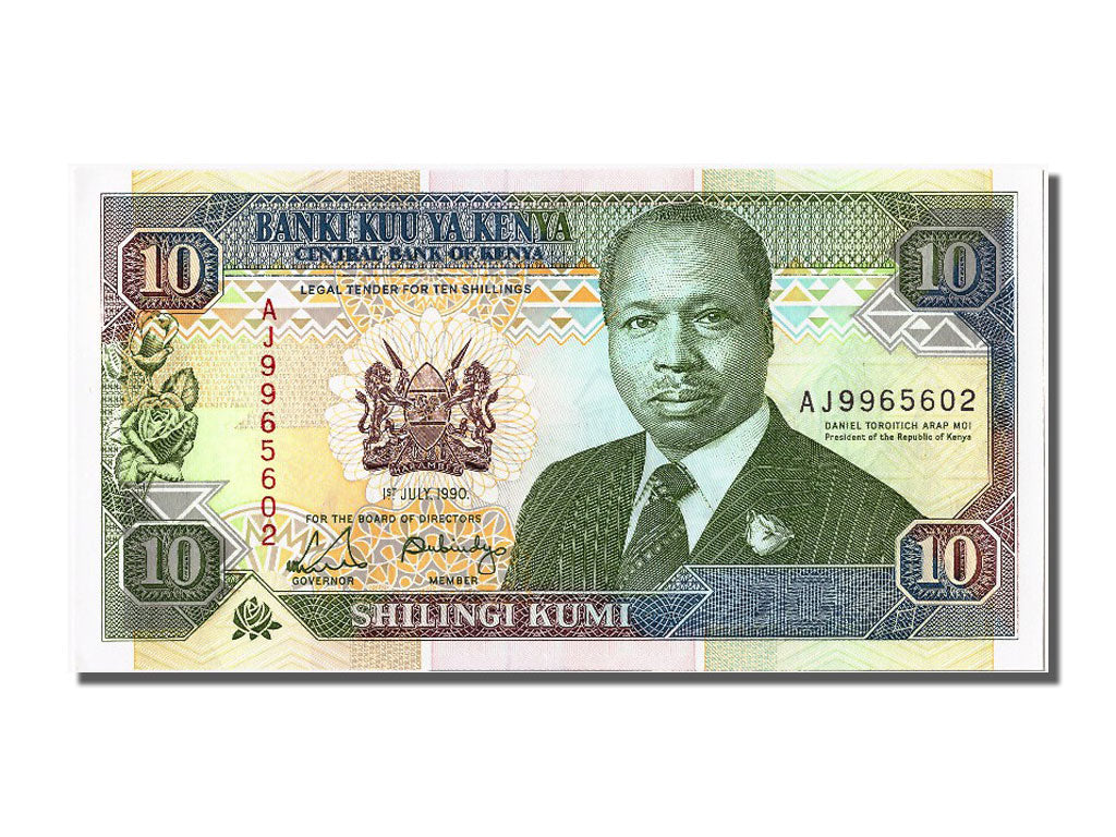Banknote, Kenya, 10 Shillings, 1990, 1990-07-01, UNC(65-70)