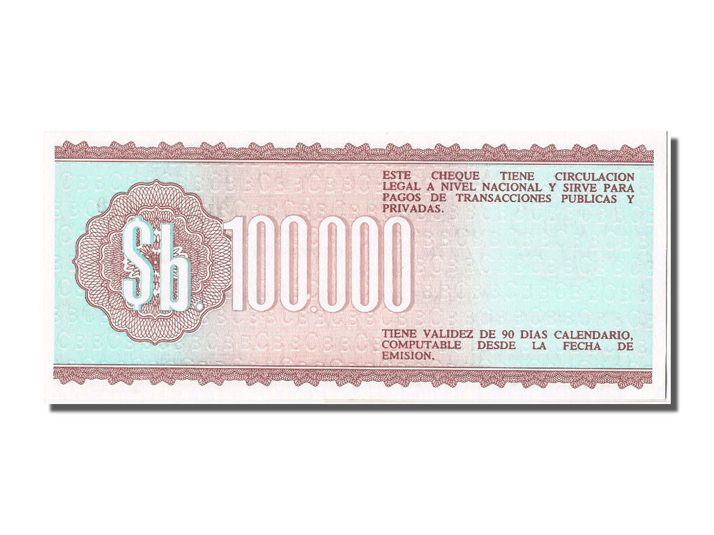 Geldschein, Bolivien, 100,000 Pesos Bolivianos, 1984, 1984-12-21, UNZ