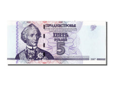 Biljet, Transnistrië, 5 Rublei, 2007, NIEUW