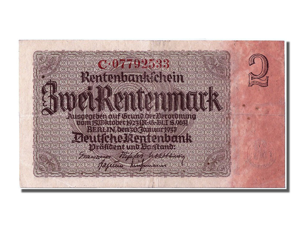 Geldschein, Deutschland, 2 Rentenmark, 1937, 1937-01-30, SS
