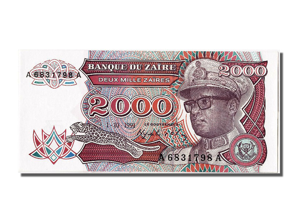 Banknote, Zaire, 2000 Zaïres, 1991, 1991-10-01, UNC(65-70)
