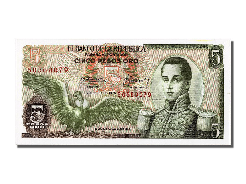 Billete, 5 Pesos Oro, 1975, Colombia, 1975-07-20, SC
