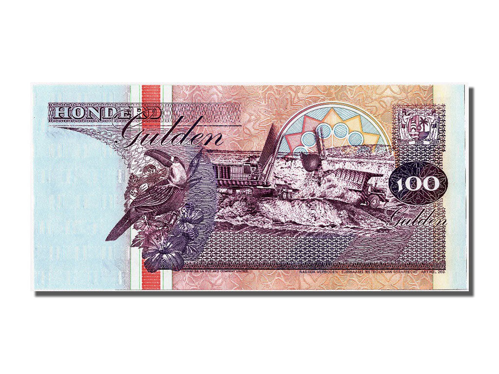 Banknot, Suriname, 100 Gulden, 1998, 1998-02-10, UNC(65-70)
