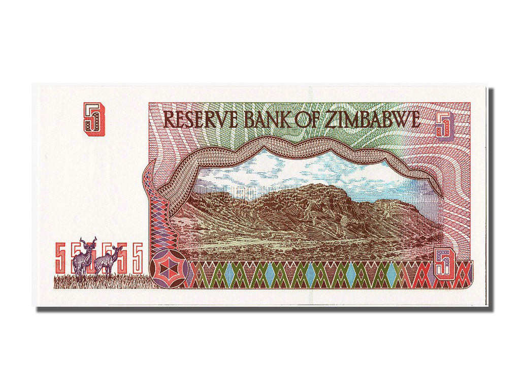 Geldschein, Simbabwe, 5 Dollars, 1997, UNZ