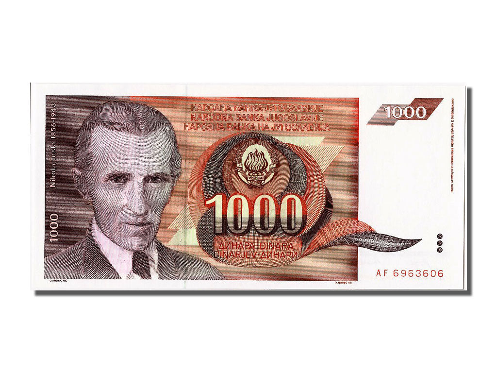 Billete, 1000 Dinara, 1990, Yugoslavia, 1990-11-26, UNC