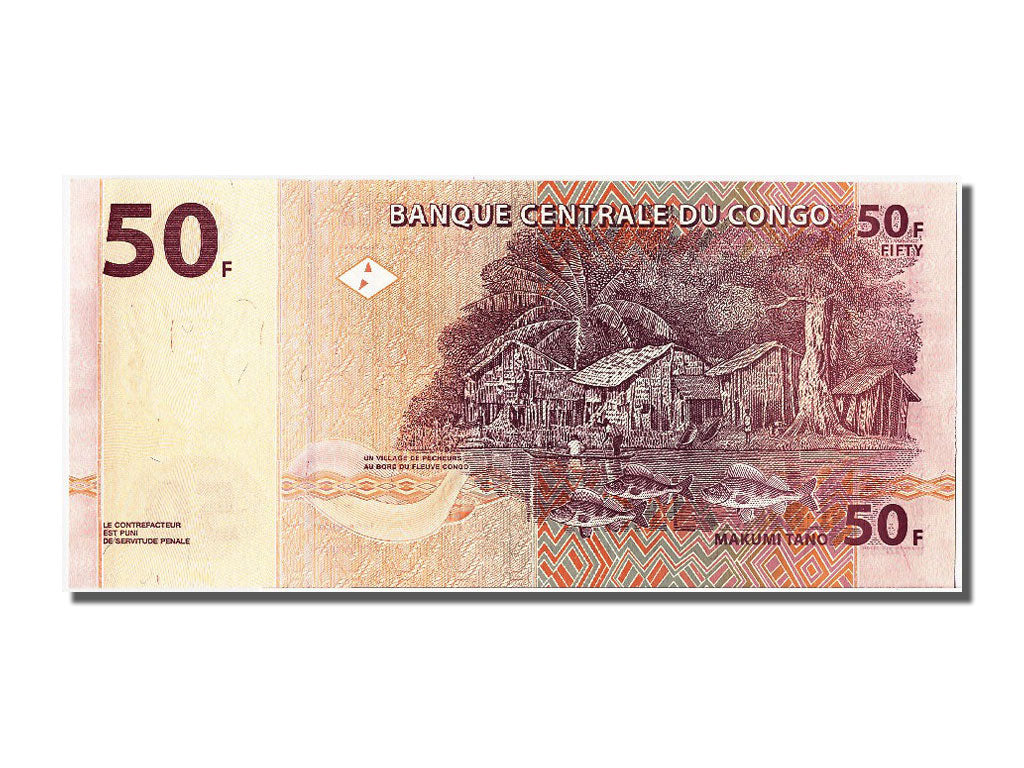 Banknot, Republika Demokratyczna Konga, 50 Francs, 2000, 2000-01-04, UNC(65-70)